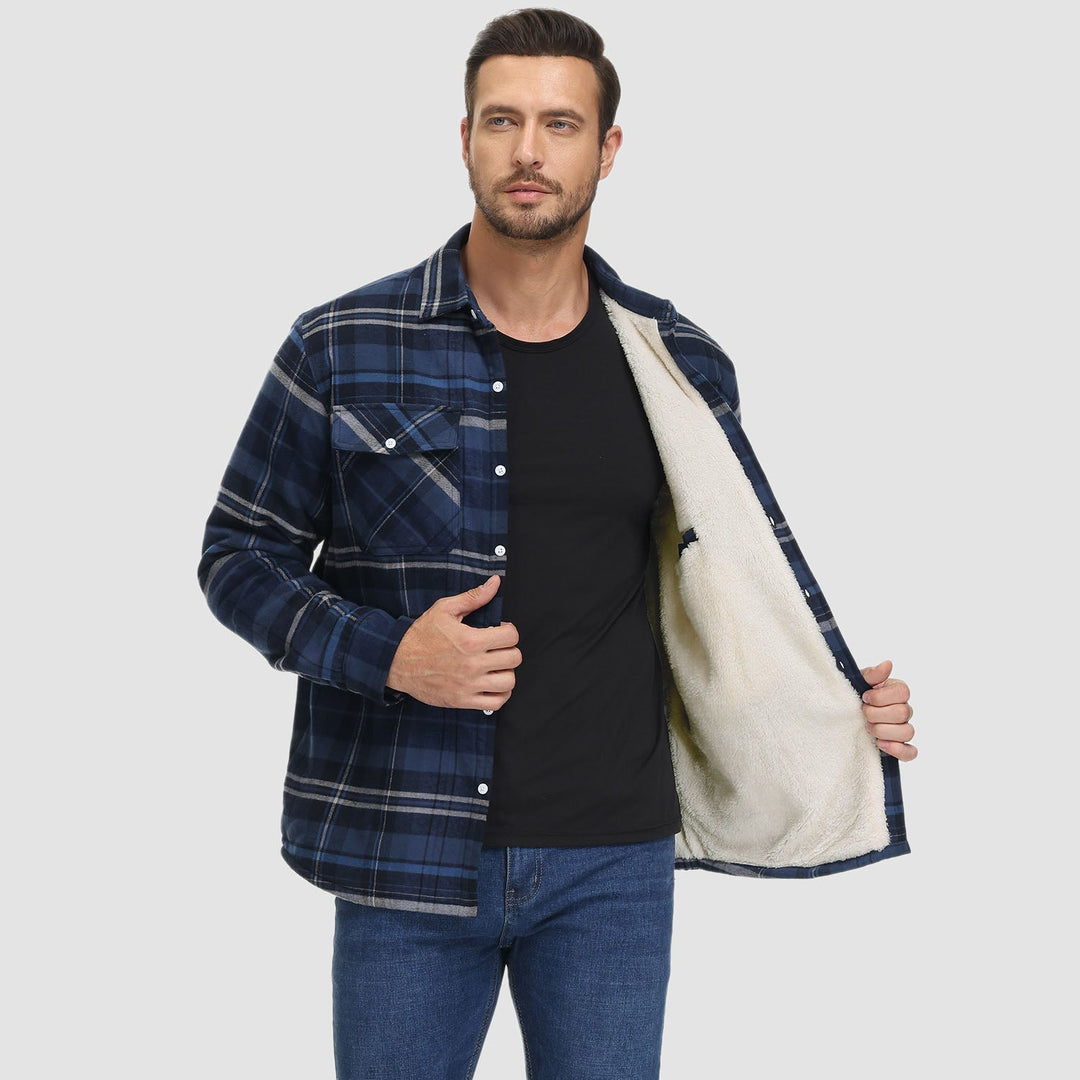 Giacca Camicia Casual da Uomo con Tasche Autunnale