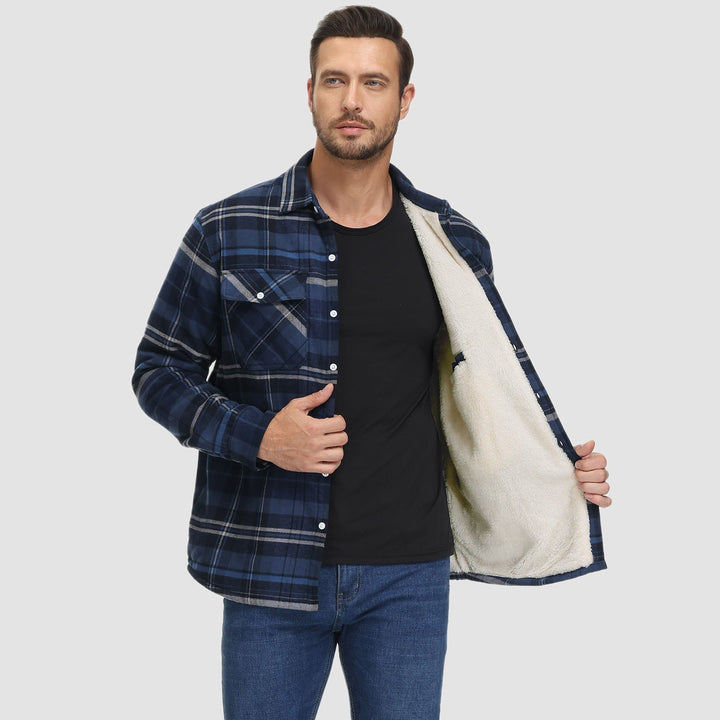 Giacca Camicia Casual da Uomo con Tasche Autunnale