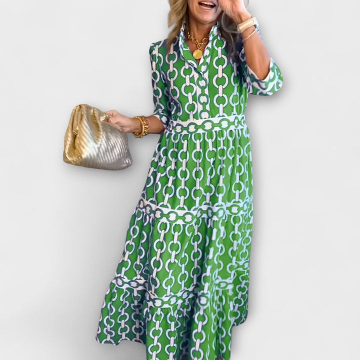 JULIANA | ABITO MIDI CON PATTTERN A CATENA