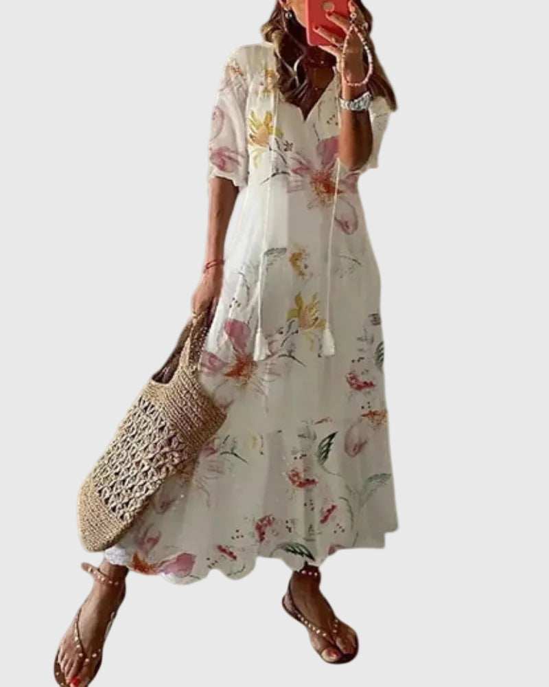 Amalia | Vintage Boho Maxi Abito Estivo