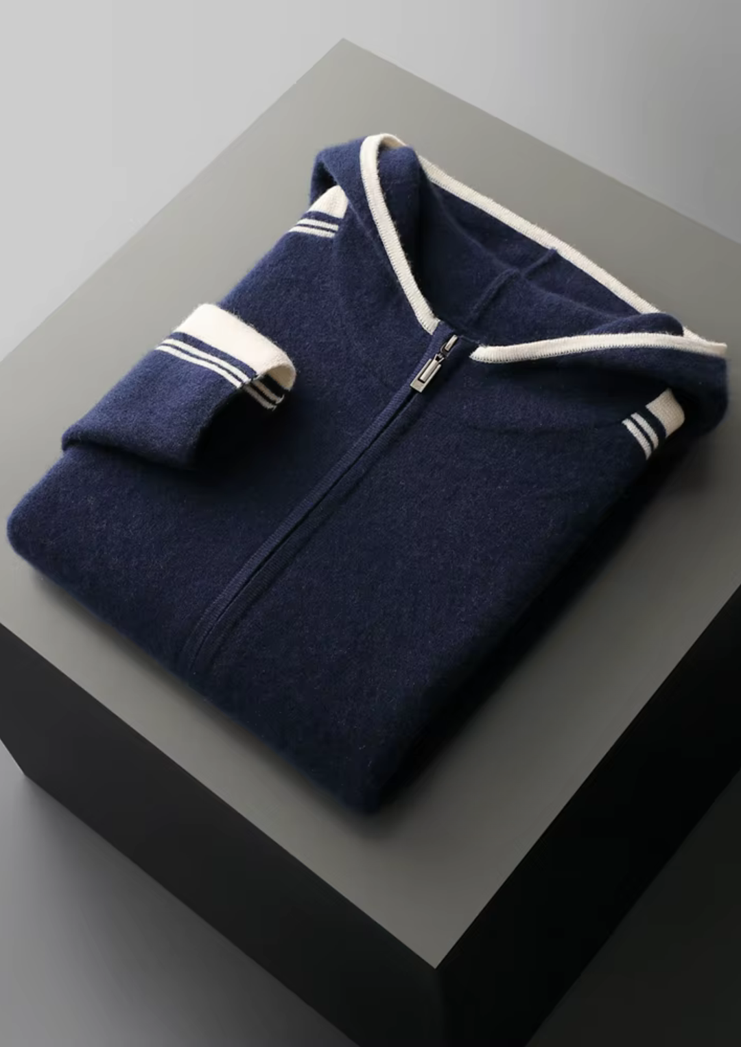 Set Damien in pura lana merino extra-fine blu navy
