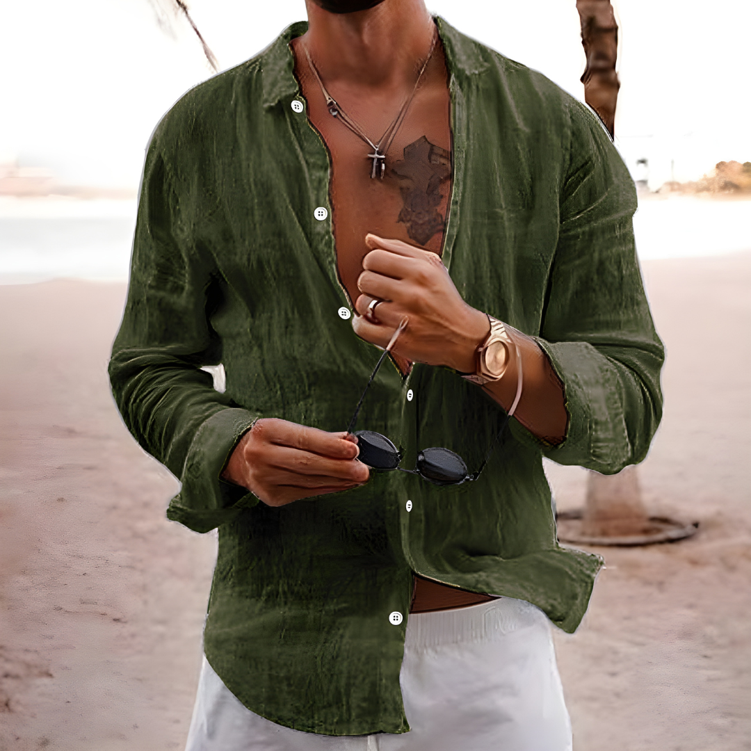 Camicia Estiva in Cotone Naturale Uomo Elio – foto 6