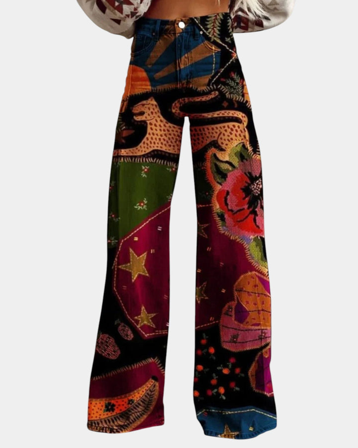 Pantaloni Boho Chic Léna Rosso – Bottega Moretti