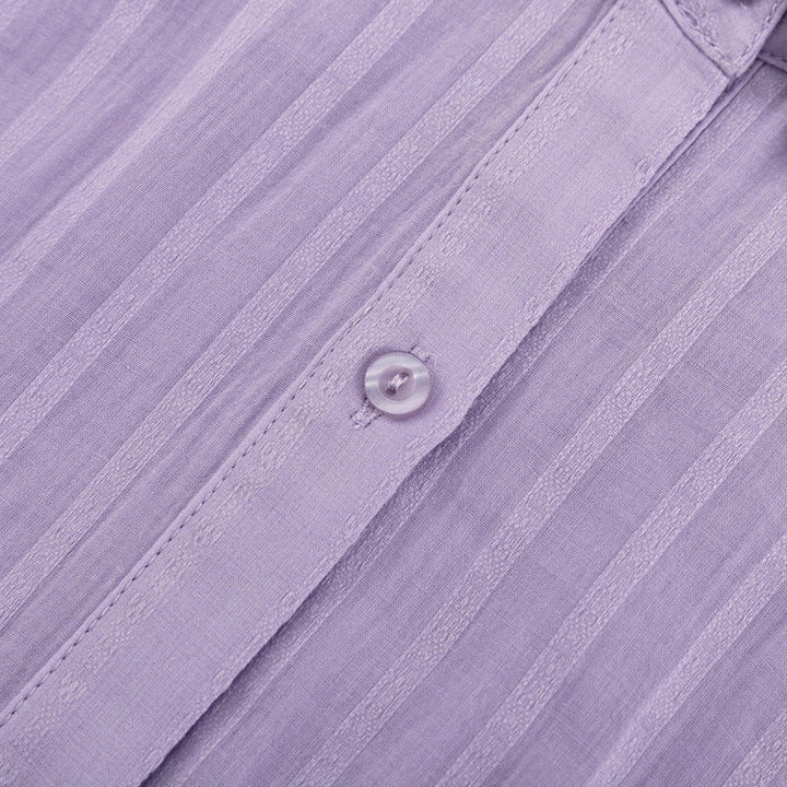 Completo con Camicia a Bottoni e Pantaloni Corti Leggeri Viola – foto 6