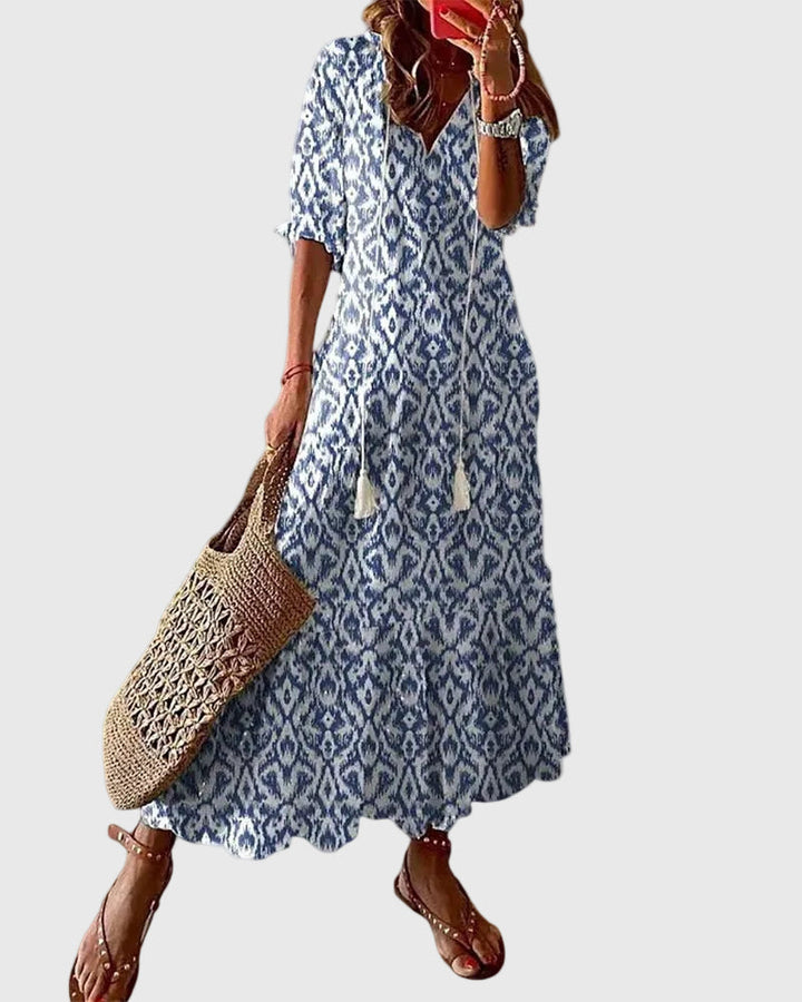 Amalia | Vintage Boho Maxi Abito Estivo
