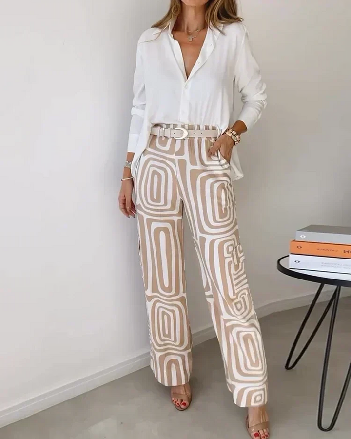 Set Confortevole ed Elegante (Cintura GRATIS) Lysa Beige – Bottega Moretti