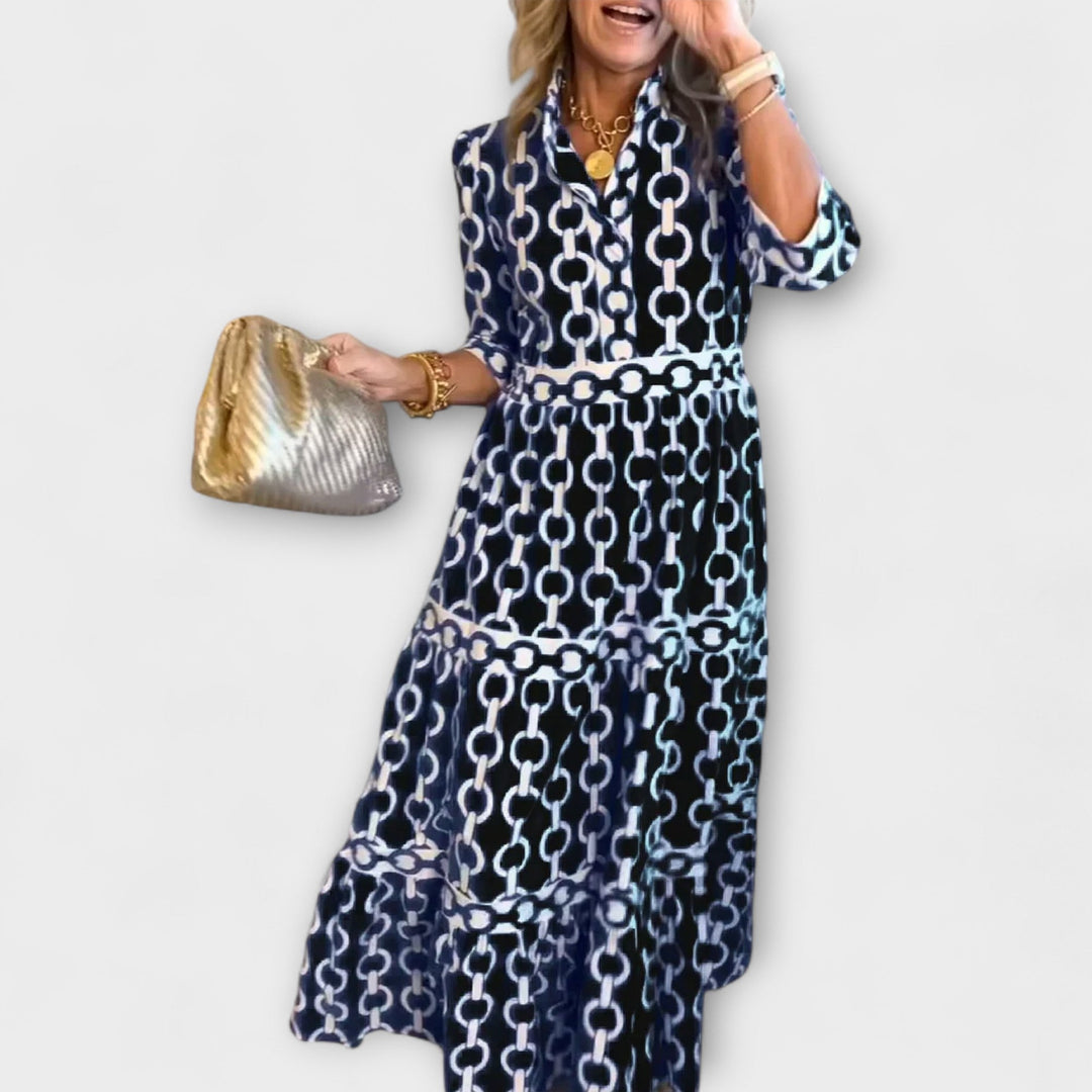 JULIANA | ABITO MIDI CON PATTTERN A CATENA