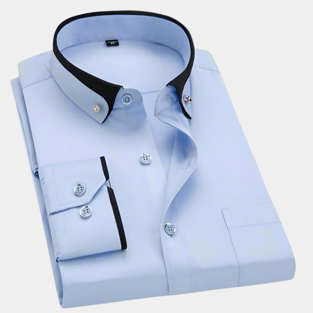 Camicia Classica Maniche Lunghe Uomo Umberto Nero – Bottega Moretti
