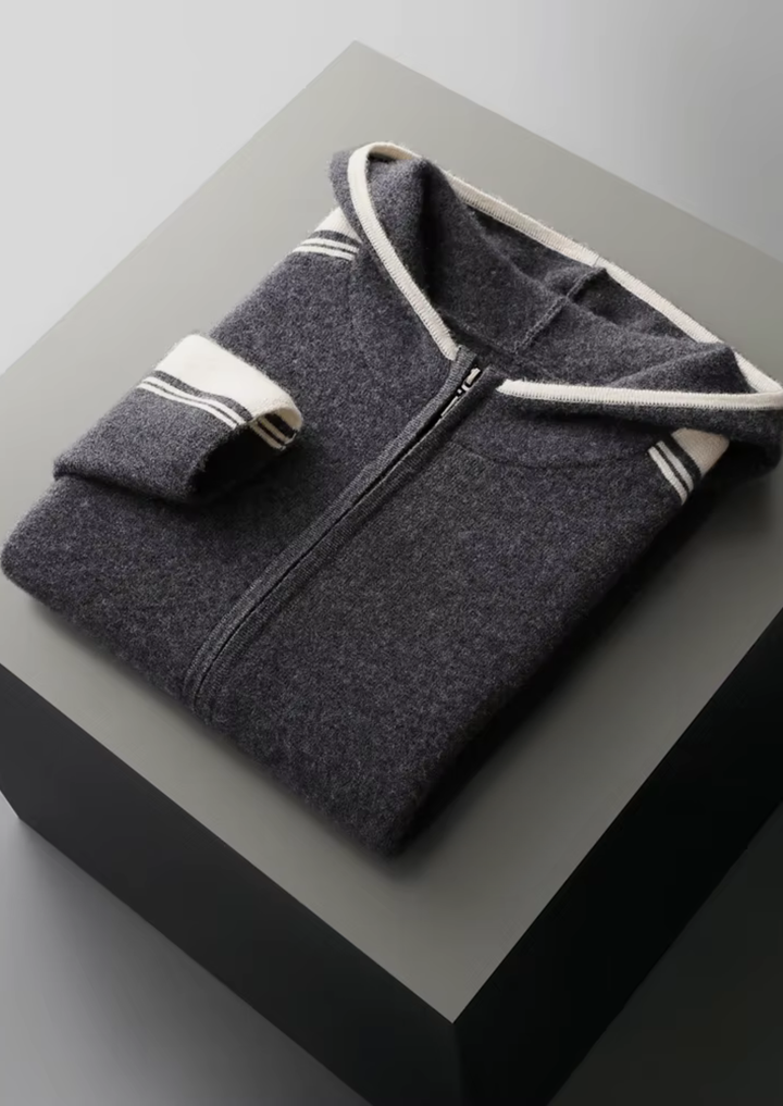 Set Damien in pura lana merino extra-fine grigio scuro