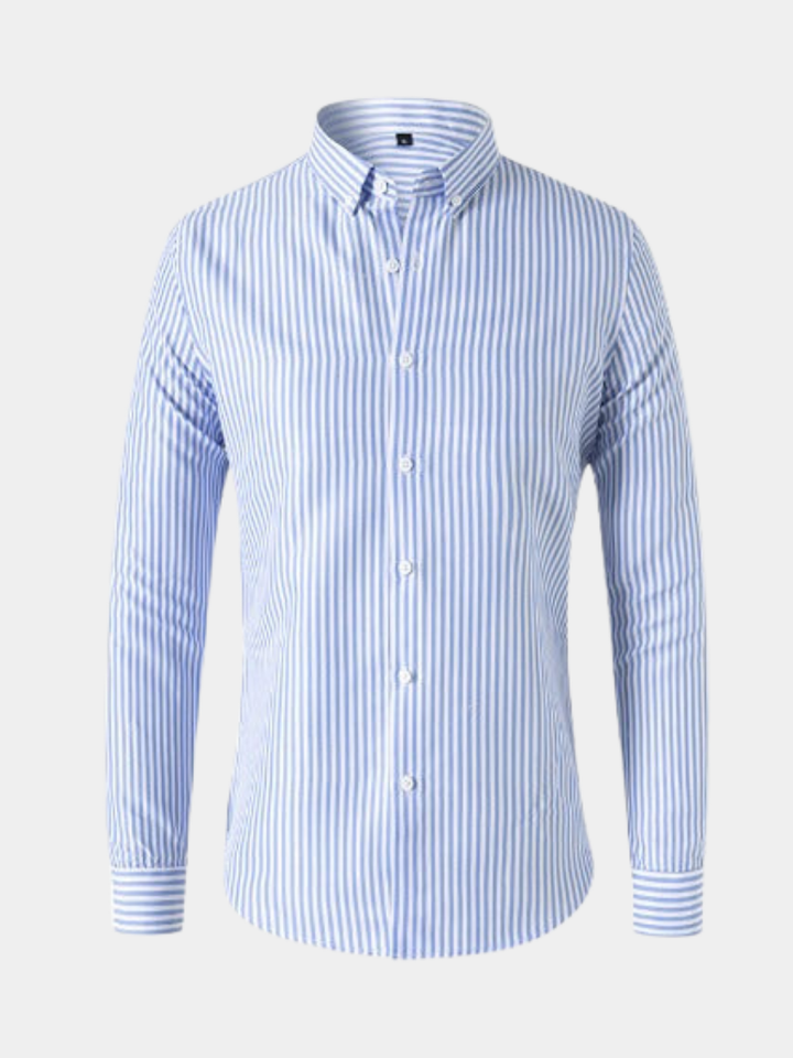 Camicia Uomo a Righe Decise Attilio Blu – Bottega Moretti