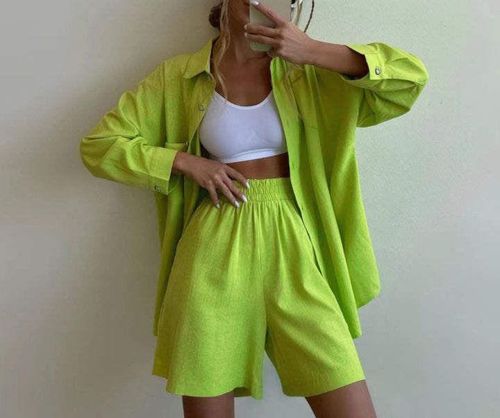 Elegante Set Due Pezzi Jessica Verde fluorescente – Bottega Moretti