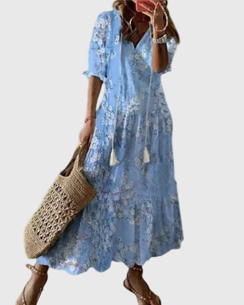 Amalia | Vintage Boho Maxi Abito Estivo