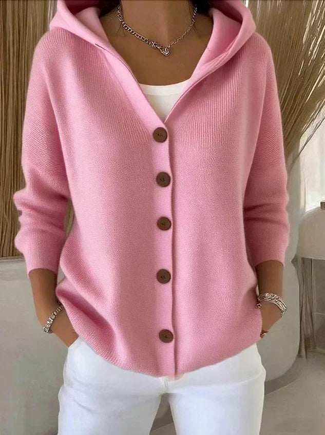 Cardigan con Cappuccio Rosetta Rosa – Bottega Moretti