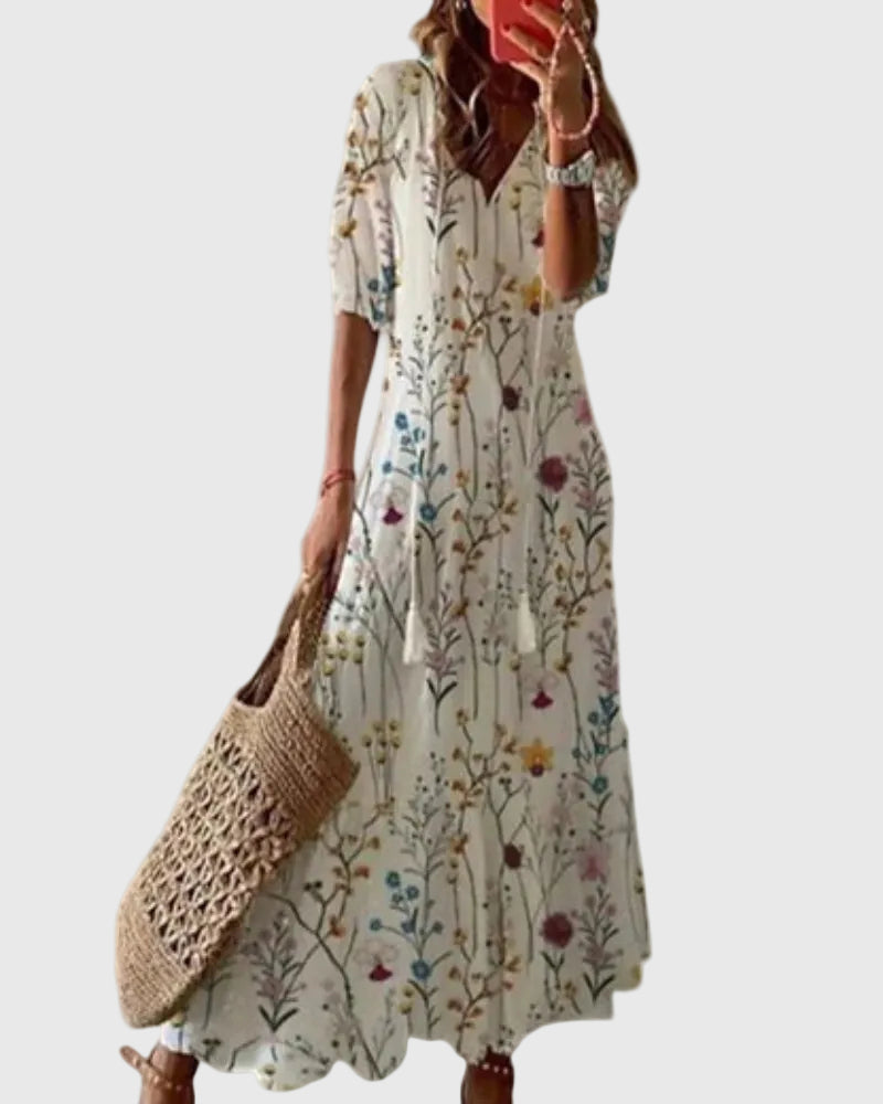 Amalia | Vintage Boho Maxi Abito Estivo