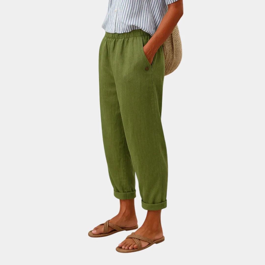 Pantaloni Comodi Effetto Lino Florence – foto 2