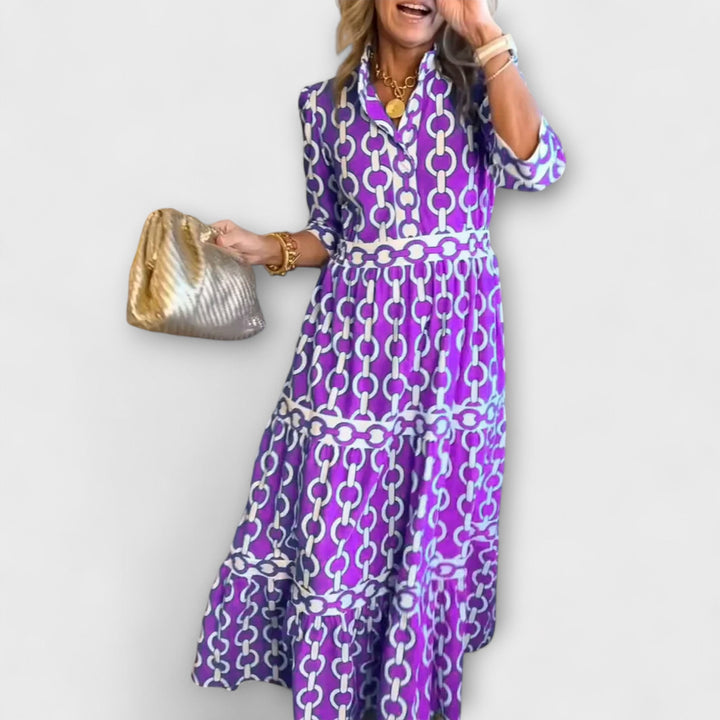 JULIANA | ABITO MIDI CON PATTTERN A CATENA