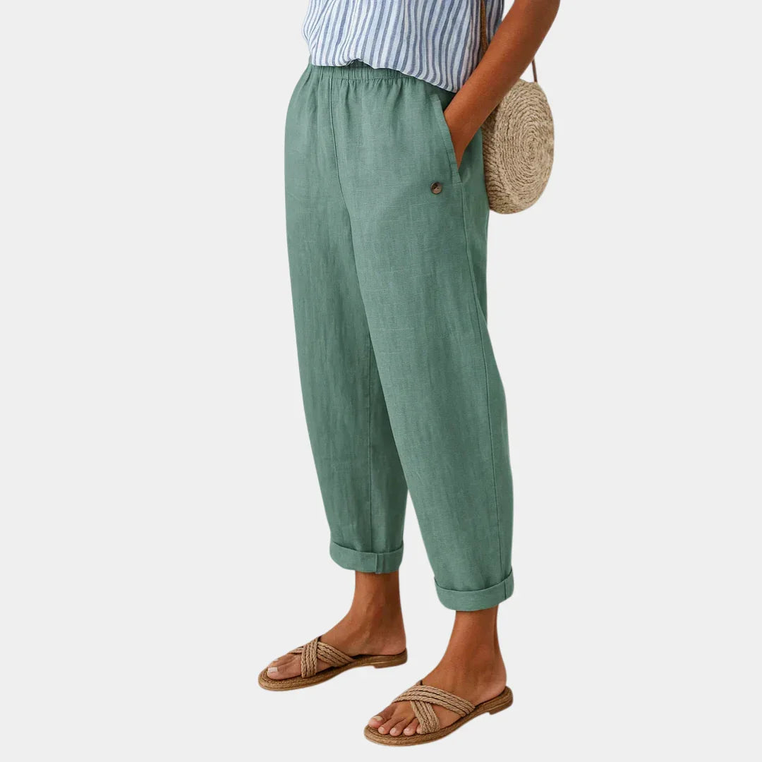 Pantaloni Comodi Effetto Lino Florence – foto 4
