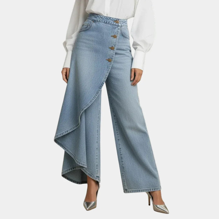 Jeans a Vita Alta Gamba Larga Martina – foto 6