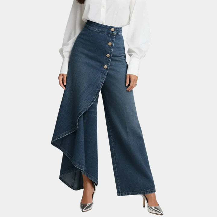 Jeans a Vita Alta Gamba Larga Martina – foto 2