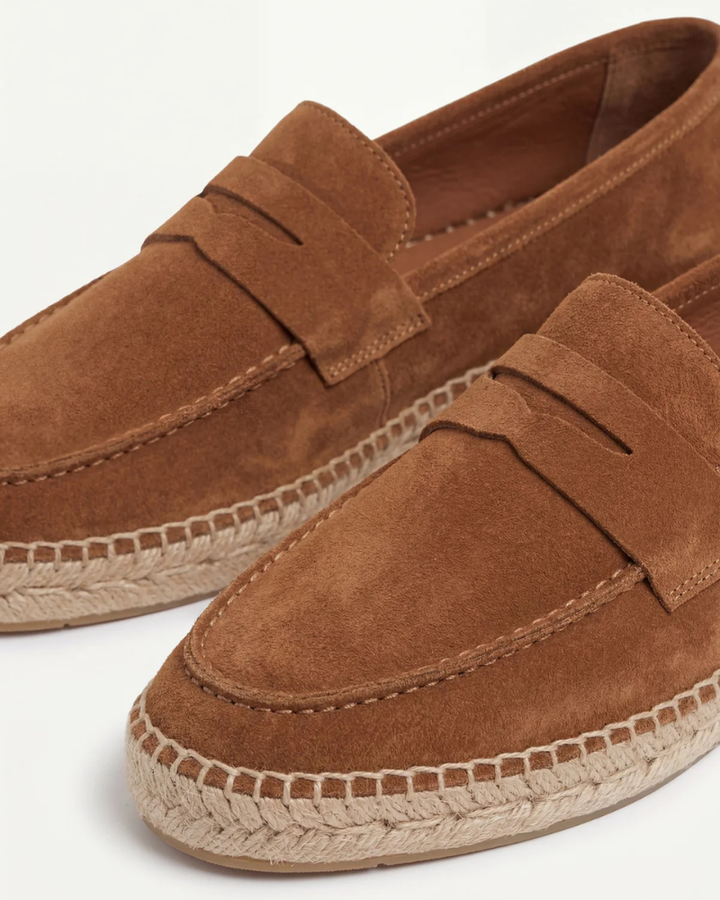 Espadrillas Riviera in Suède Marrone