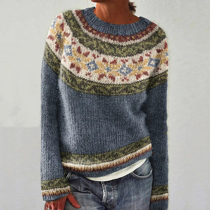Maglione Sprone Jacquard Marie Blu Jeans – Bottega Moretti