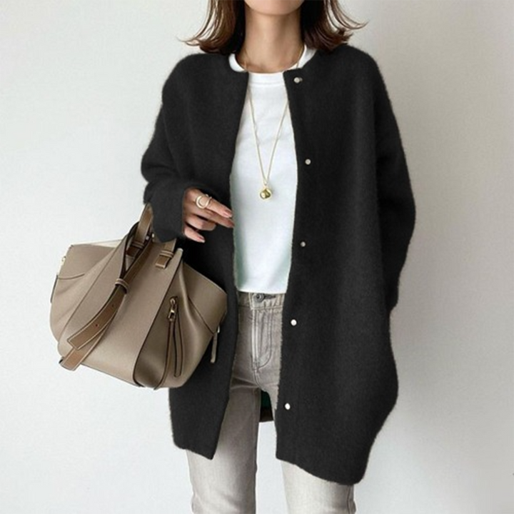 Cardigan Lungo Senza Collo Léa – foto 2