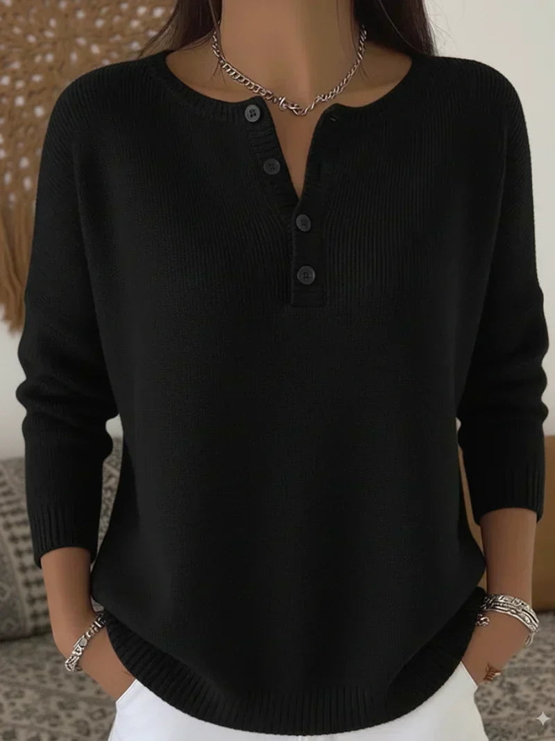 Maglione in Maglia con Bottoni Henley Ernesta – foto 4