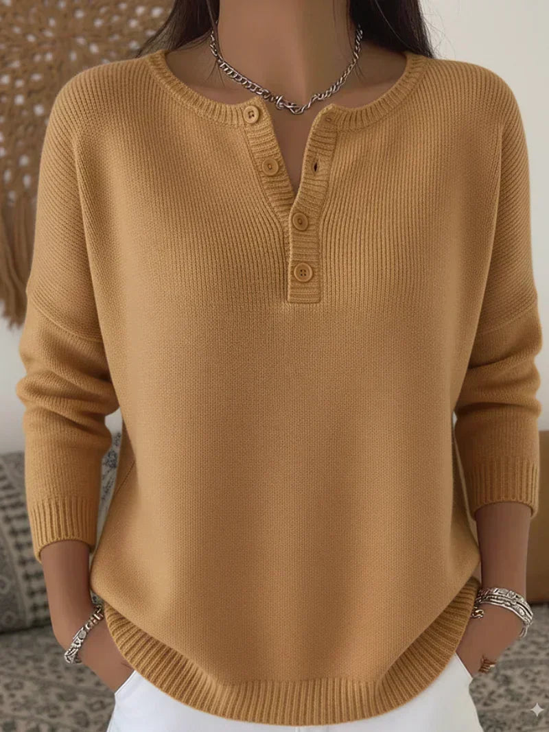 Maglione in Maglia con Bottoni Henley Ernesta – foto 7
