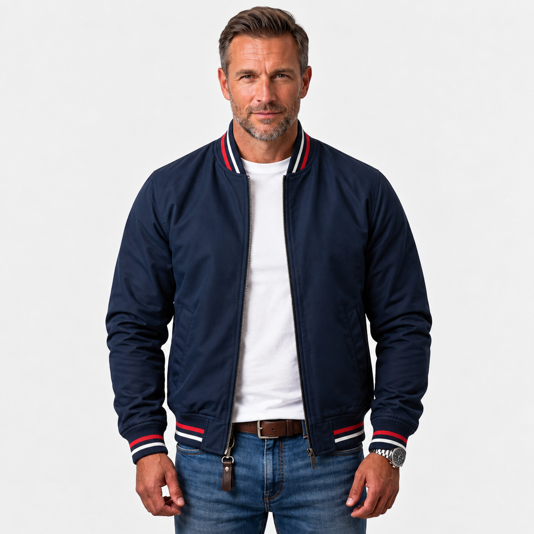 Giacca Bomber Impermeabile Olivier Blu Navy – Bottega Moretti