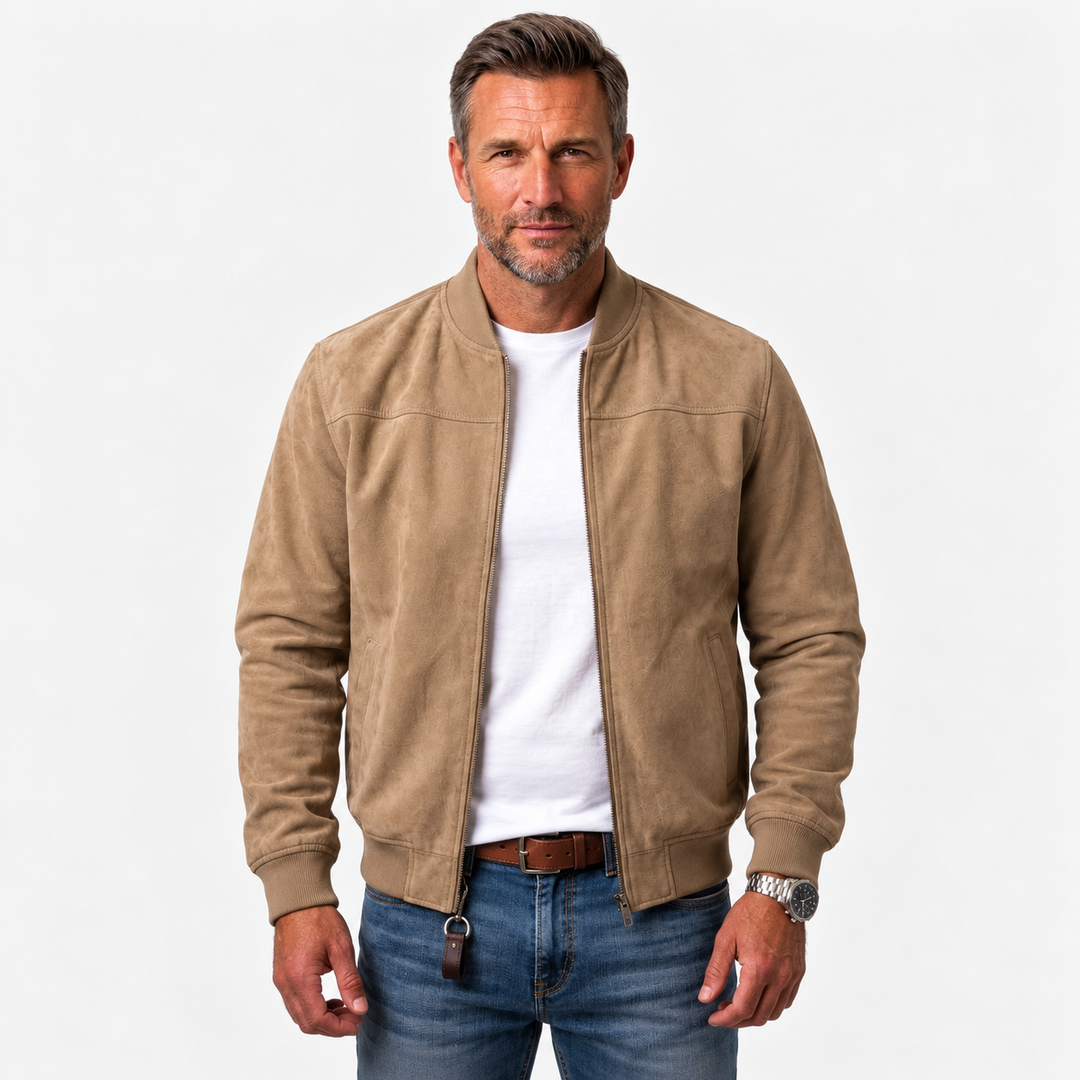 Giacca Bomber Moderna Laurent Beige – Bottega Moretti