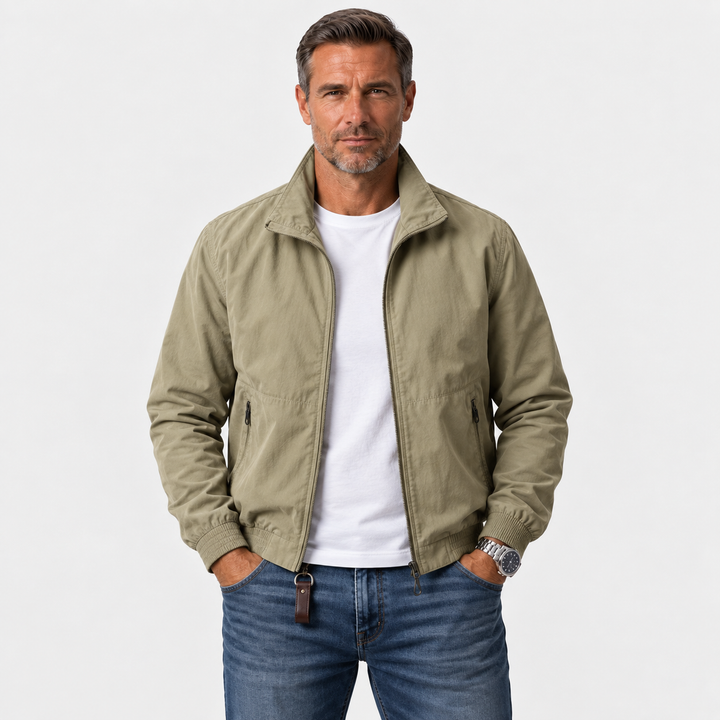 Giacca Bomber Leggera Gaston Kaki – Bottega Moretti