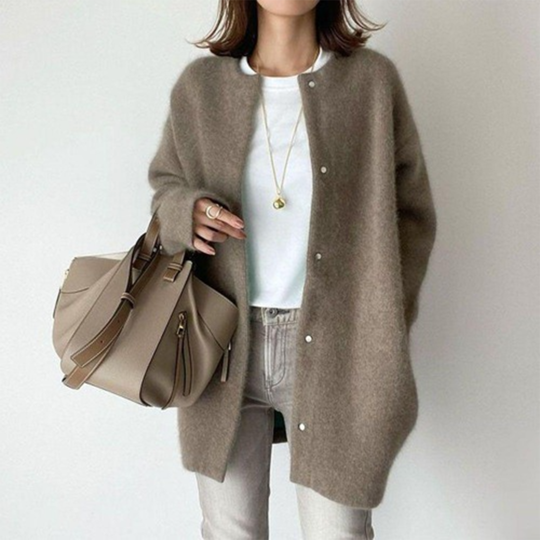 Cardigan Lungo Senza Collo Léa – foto 5