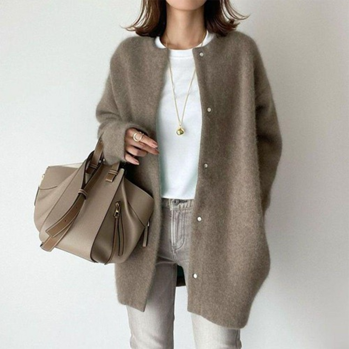 Cardigan Lungo Senza Collo Léa – foto 5