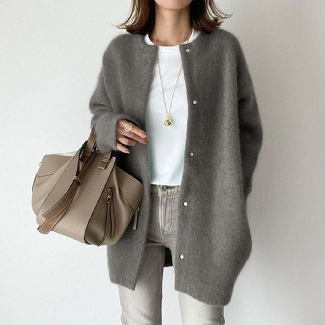Cardigan Lungo Senza Collo Léa – foto 4