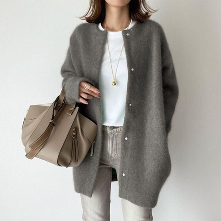 Cardigan Lungo Senza Collo Léa – foto 4