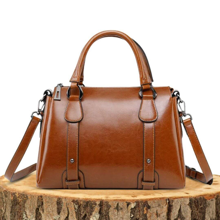 Borsa a Spalla Lucida Donna Camille Marrone – Bottega Moretti