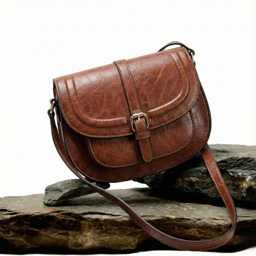 Borsa a Spalla Classica Donna Evelyn Marrone – Bottega Moretti