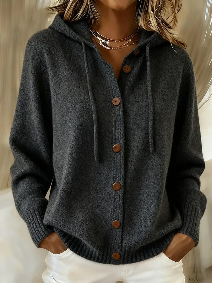 Cardigan con Cappuccio e Bottoni Bettina – foto 7