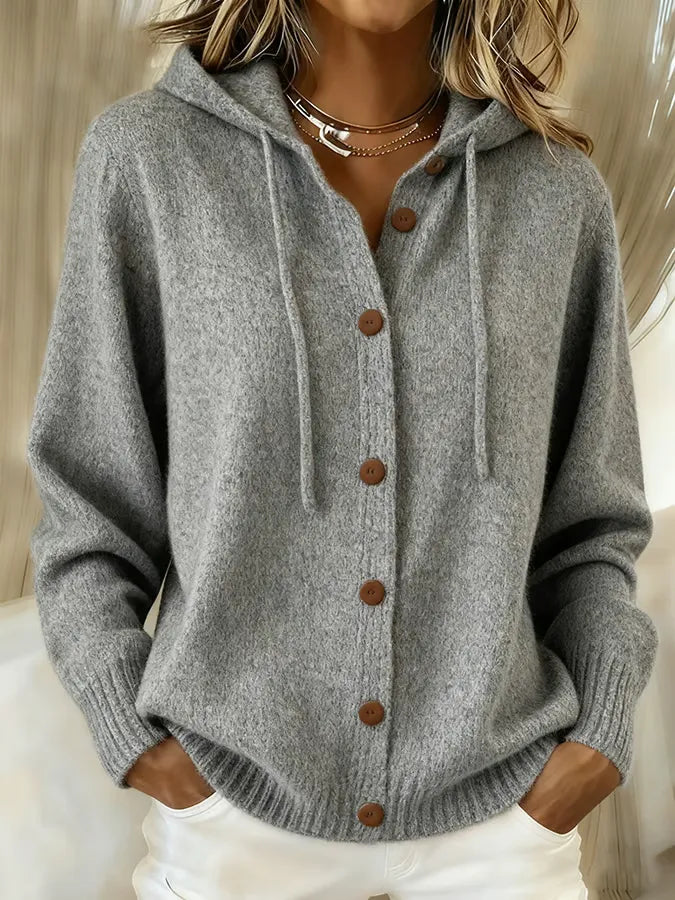 Cardigan con Cappuccio e Bottoni Bettina – foto 6