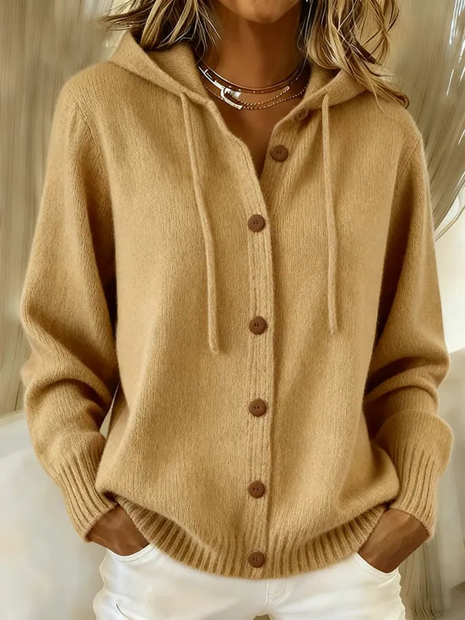Cardigan con Cappuccio e Bottoni Bettina – foto 3