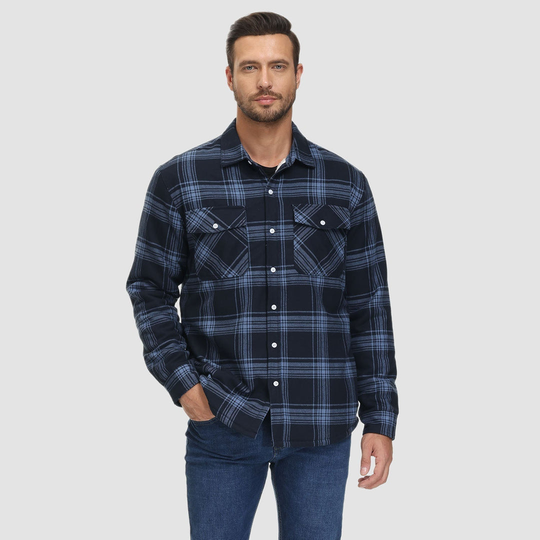 Giacca Camicia Casual da Uomo con Tasche Autunnale
