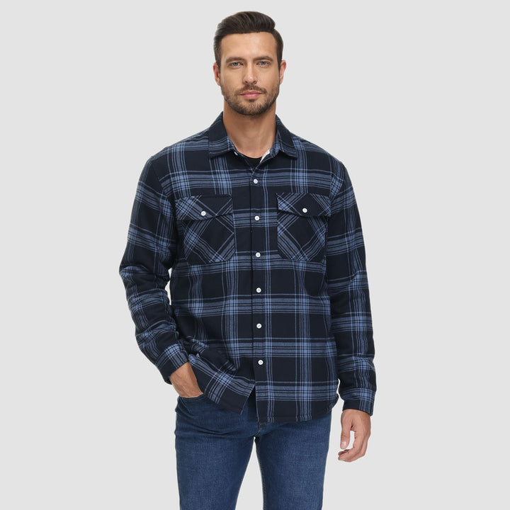 Giacca Camicia Casual da Uomo con Tasche Autunnale