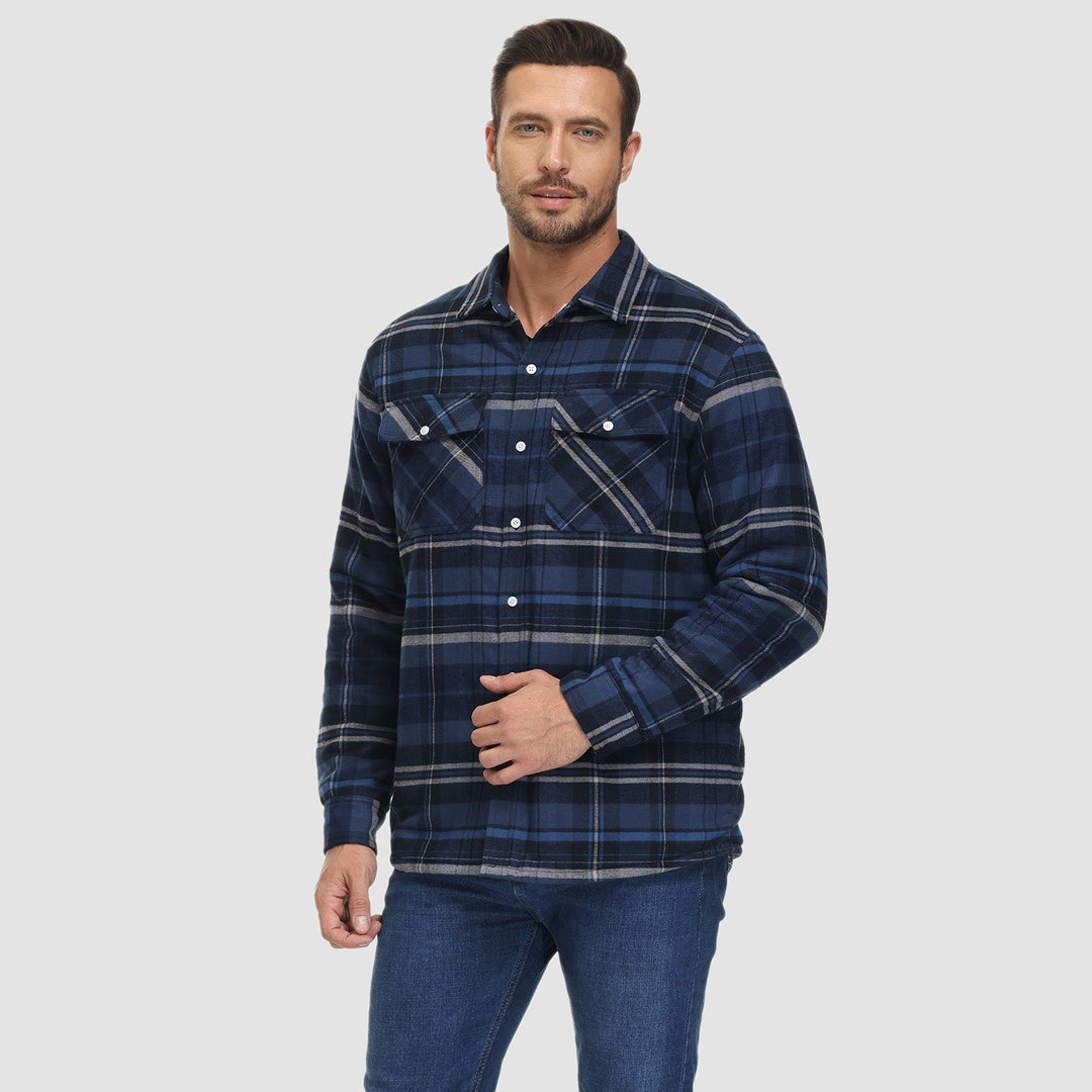 Giacca Camicia Casual da Uomo con Tasche Autunnale