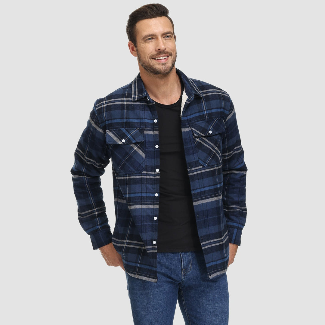 Giacca Camicia Casual da Uomo con Tasche Autunnale