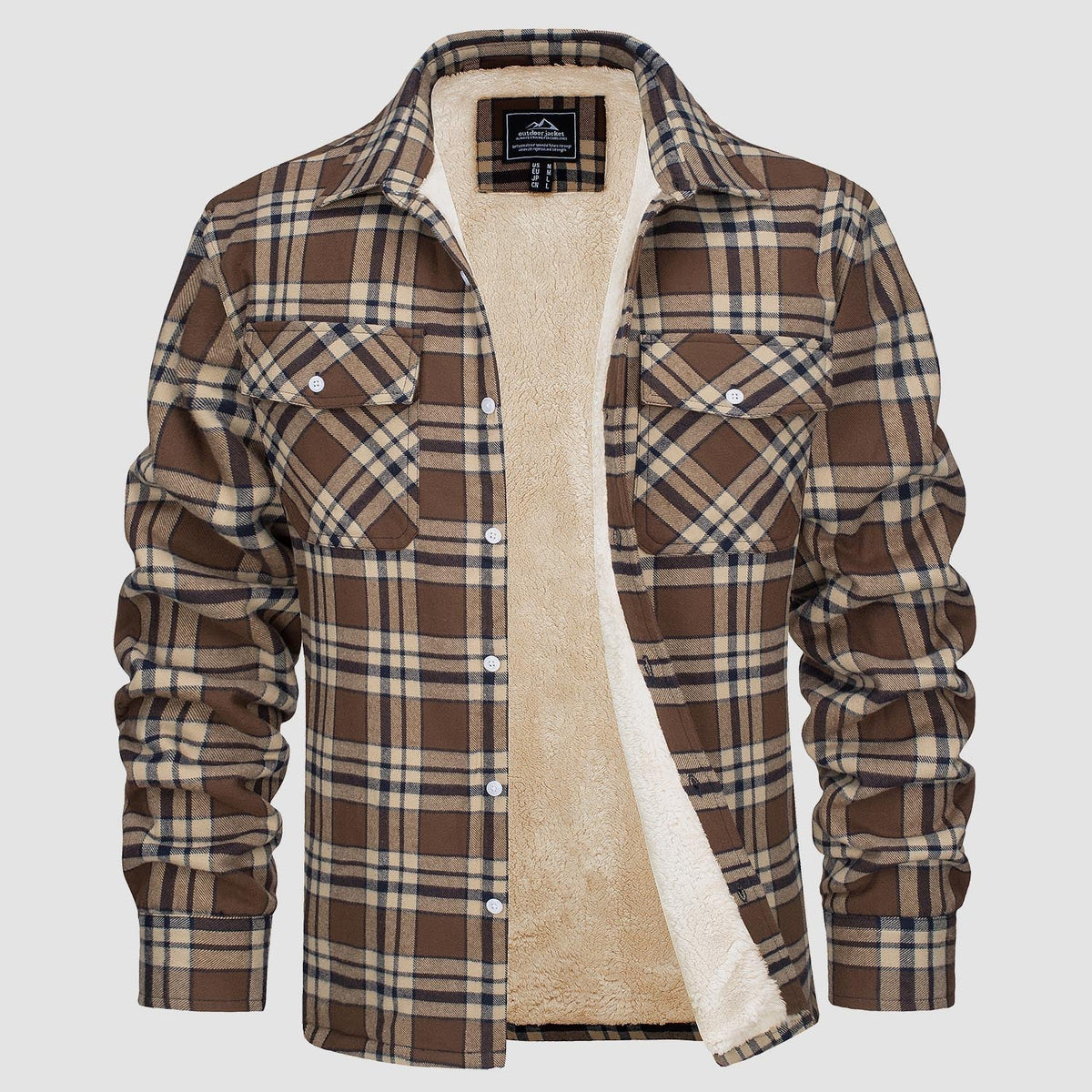 Giacca Camicia Casual da Uomo con Tasche Autunnale