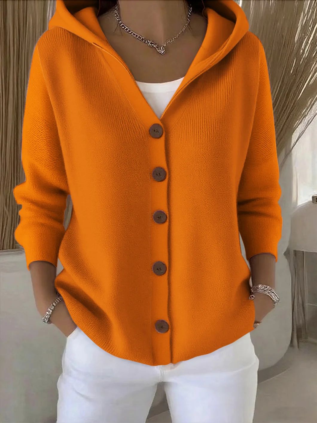 Cardigan con Cappuccio Rosetta – foto 6