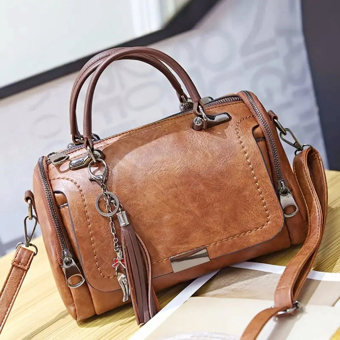 Borsa in Pelle Testurizzata Donna Julie Marrone – Bottega Moretti