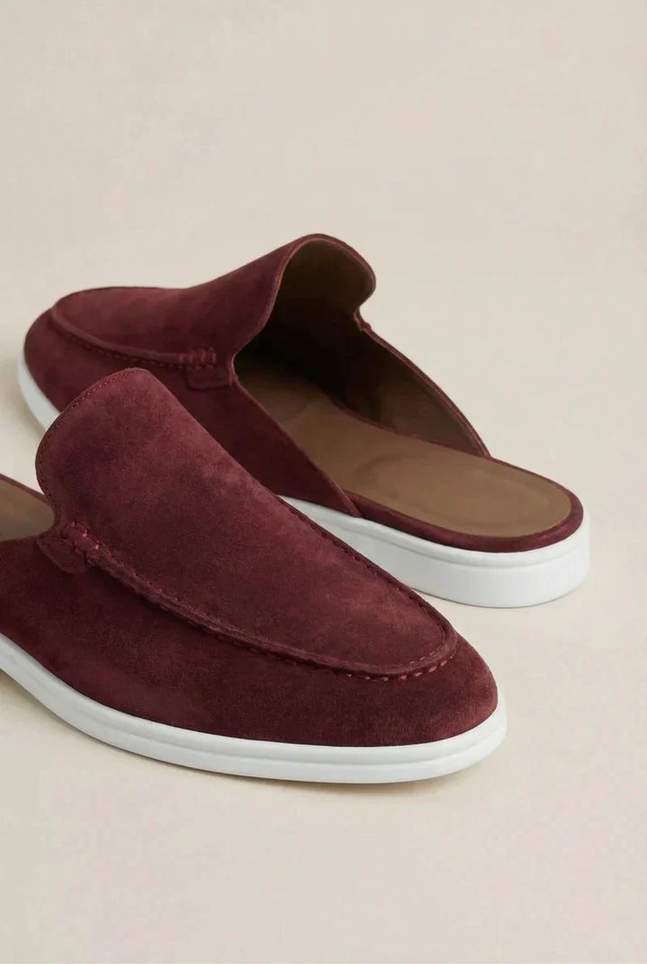 Mule Yacht in Suede Bordeaux