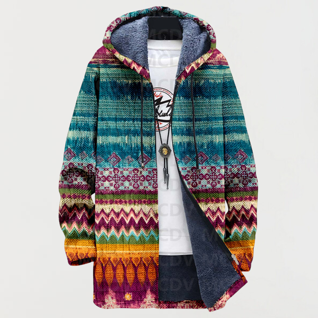 Julia - Cappotto con Stampa Etnica