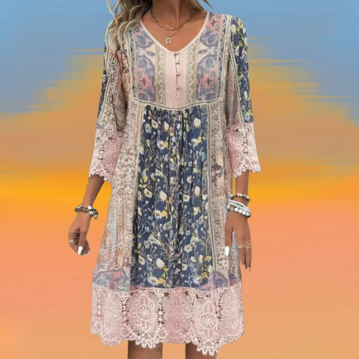 NAYA | MIDI ABITO VLOEIENDE BOHO LUXE